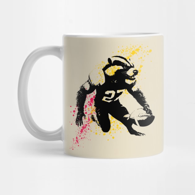 Honey Badger American Football Player Painting by DesignArchitect